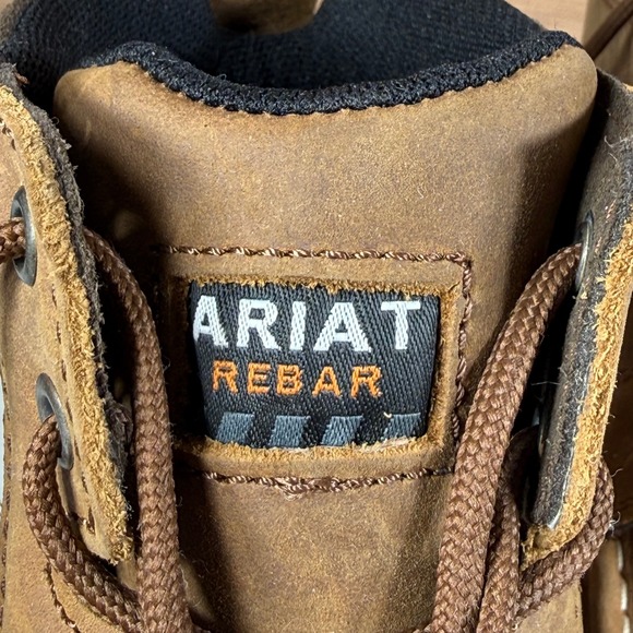 Ariat Rebar Wedge Distressed Brown Moc Toe 6" Waterproof  Work Boot Women's 9 B - Picture 10 of 16